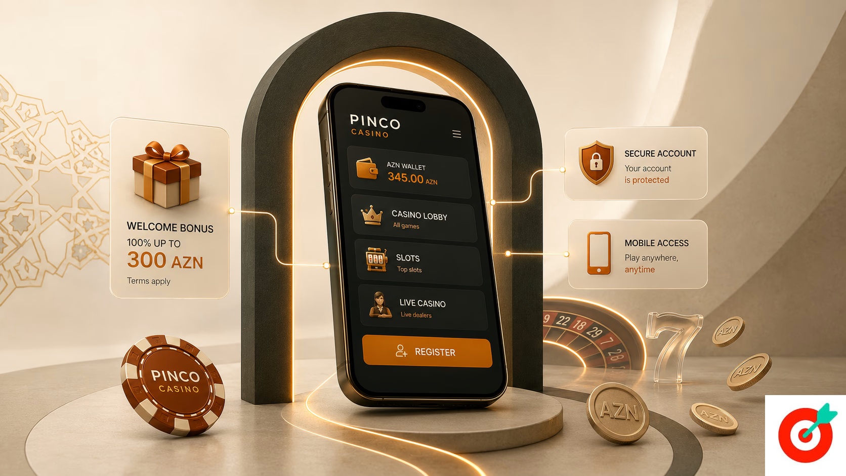 Azərbaycan istifadəçiləri üçün Pinco casino ana səhifəsi
